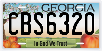 GA license plate CBS6320
