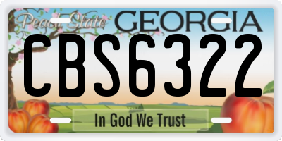 GA license plate CBS6322