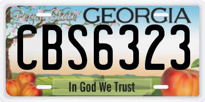 GA license plate CBS6323