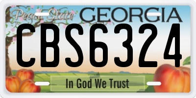 GA license plate CBS6324