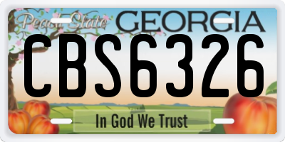 GA license plate CBS6326