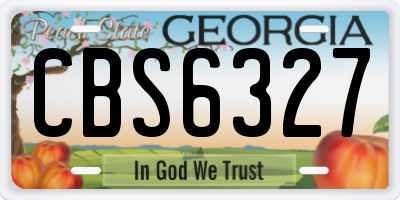 GA license plate CBS6327