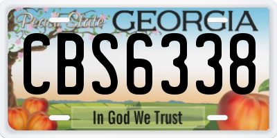 GA license plate CBS6338