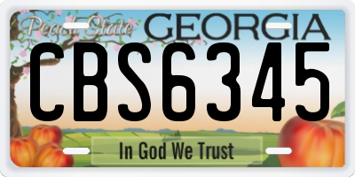 GA license plate CBS6345