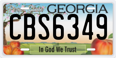GA license plate CBS6349