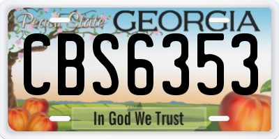 GA license plate CBS6353