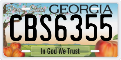 GA license plate CBS6355