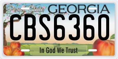 GA license plate CBS6360