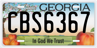GA license plate CBS6367