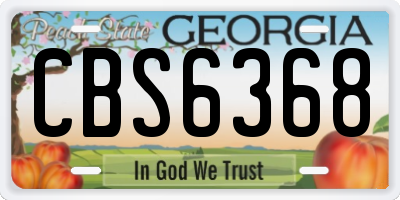 GA license plate CBS6368