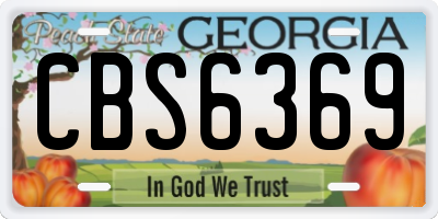 GA license plate CBS6369