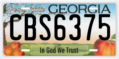 GA license plate CBS6375