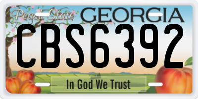 GA license plate CBS6392