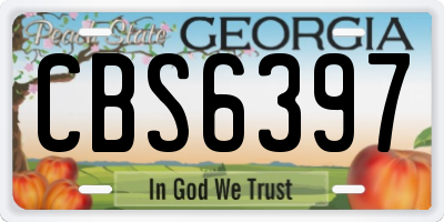 GA license plate CBS6397