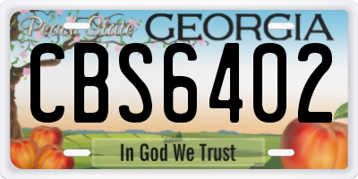 GA license plate CBS6402