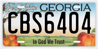 GA license plate CBS6404