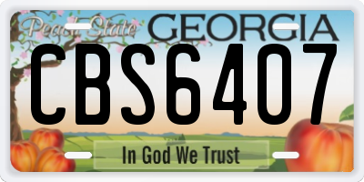 GA license plate CBS6407