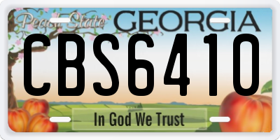 GA license plate CBS6410