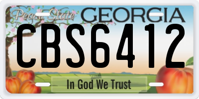 GA license plate CBS6412
