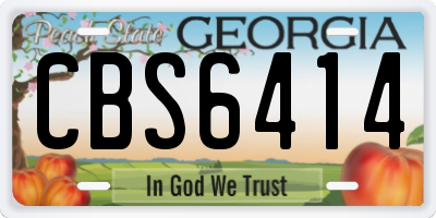 GA license plate CBS6414