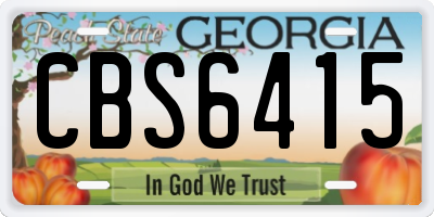GA license plate CBS6415
