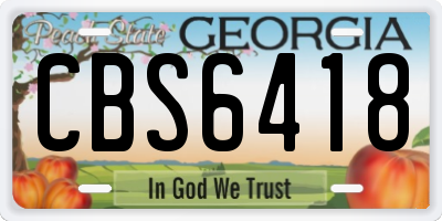 GA license plate CBS6418