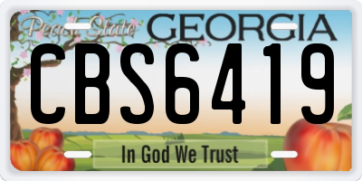 GA license plate CBS6419