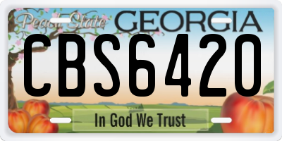 GA license plate CBS6420