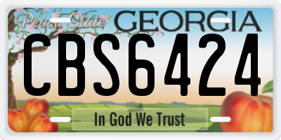 GA license plate CBS6424