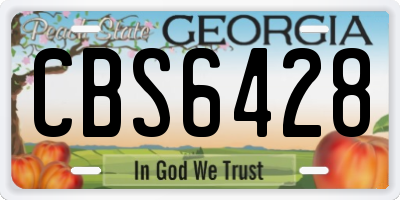 GA license plate CBS6428