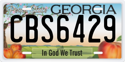 GA license plate CBS6429