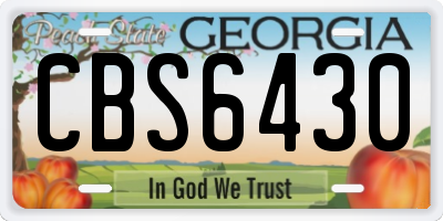 GA license plate CBS6430
