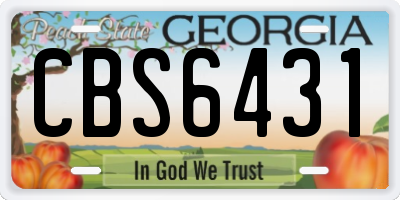GA license plate CBS6431