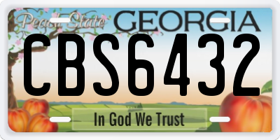GA license plate CBS6432