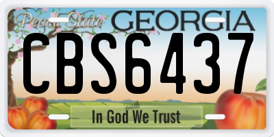 GA license plate CBS6437