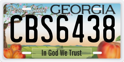 GA license plate CBS6438