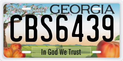 GA license plate CBS6439