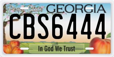 GA license plate CBS6444