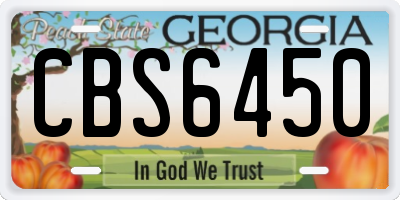 GA license plate CBS6450