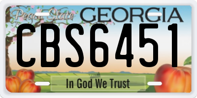 GA license plate CBS6451