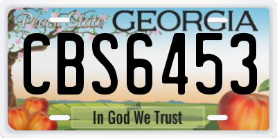 GA license plate CBS6453