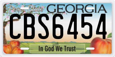 GA license plate CBS6454
