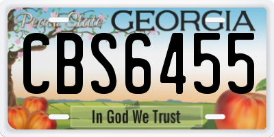 GA license plate CBS6455