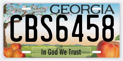 GA license plate CBS6458