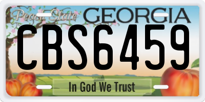 GA license plate CBS6459