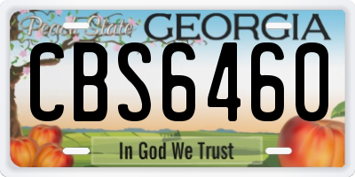 GA license plate CBS6460