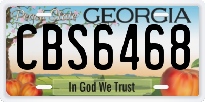GA license plate CBS6468