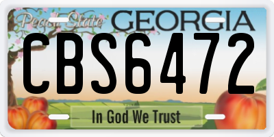 GA license plate CBS6472