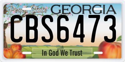 GA license plate CBS6473