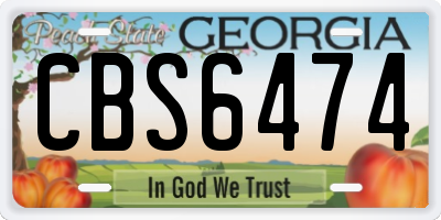 GA license plate CBS6474